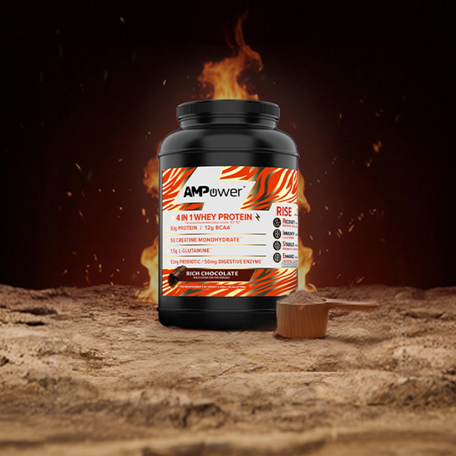 Rich Chocolate 4 In 1 Whey Protein Powder
