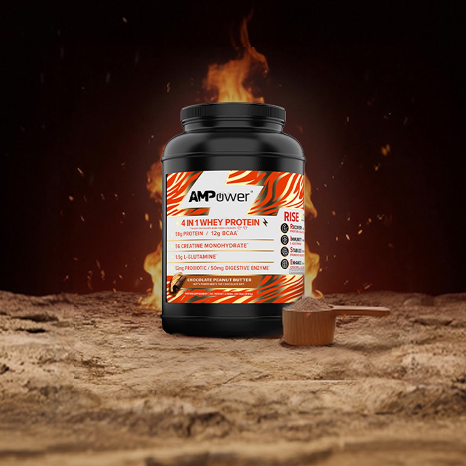 Chocolate Peanut Butter 4 In 1 Whey Protein Powder