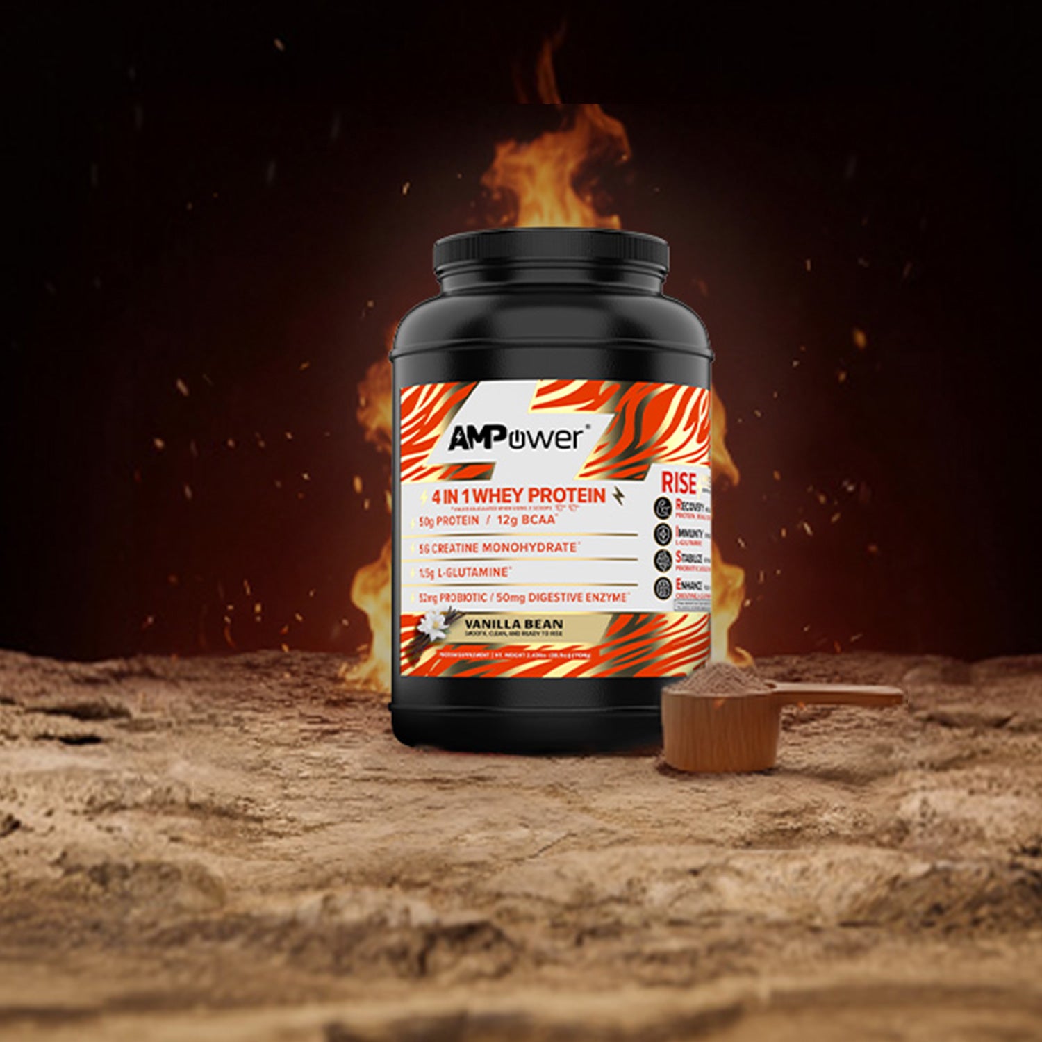Vanilla Beans 4 In 1 Whey Protein Powder